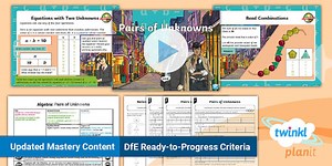 PlanIt Maths Year 6 Algebra Lesson Pack 8: Pairs of Unknowns