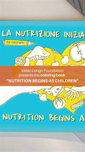 The Valter Longo Foundation in collaboration with the Create Cures Foundation, presents the coloring book in Italian and English "Nutrition Begins as Children." A highly educational book, created with the artist Manuela Lupis, about healthy nutrition, a balanced lifestyle, physical exercise, and essential values for a healthy and long life @manuelalupis_illustrazioni. The book is accompanied by a "Manual for Families and Teachers" available in Italian and English. ℹ️ For more information and to 