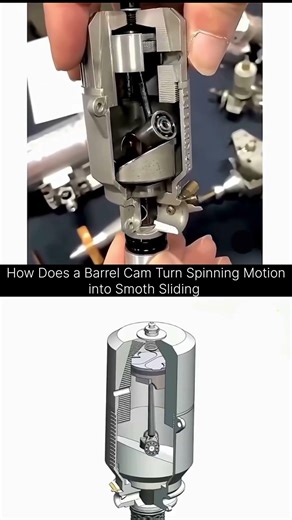 How a Barrel Cam Converts Rotation to Linear Motion ⚙️ #automobile #engineering #helicopter