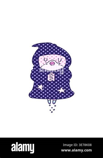 bobbing motion animation of cartoon floating wizard Stock Video Footage - Alamy