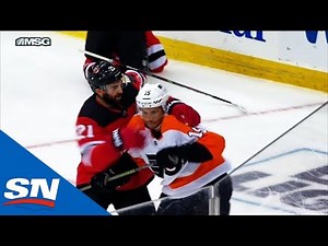Jack Hughes Takes Big Hit, Kyle Palmieri Drops Gloves With Matt Niskanen
