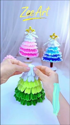DIY Pipe Cleaner Christmas Tree 🎄 | Easy Christmas Craft Idea #diy