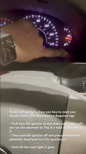 How 2 reset Toyota Camry 2011 Maintenance Required sign#easy #automobile #dothingsyoudontwanttodo