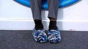 'Slippers help me at school because...'