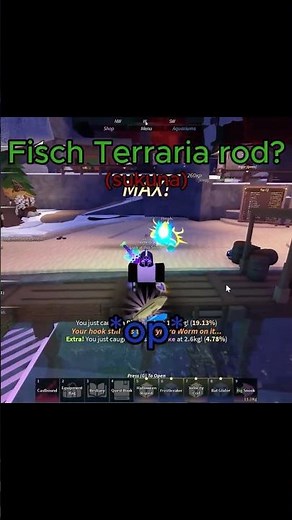 The new Terraria rod in Roblox Fisch is OP (Castbound) #fisch