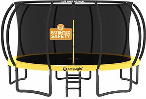 JUMPZYLLA Trampoline Outdoor with Enclosure and Ladder, ASTM, 16FT, Yellow