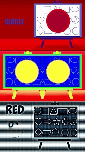 LEARN SHAPES BOARD ( CIRCLE) AND COLOR RED WITH SURPRISE EGGS #shorts