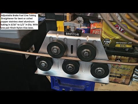 Adjustable Brake Fuel Line Tubing Straightener for bent or coiled copper stainless steel aluminum