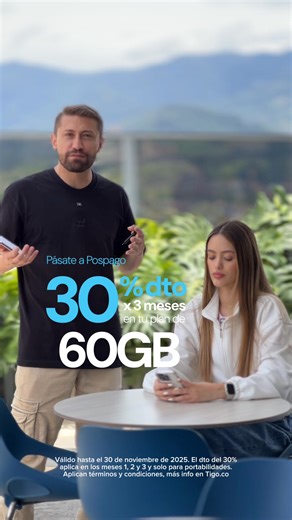 Conéctate con Tigo​ Pásate al plan pospago Tigo 60GB con 30% de descuento por 3 meses.​ Si ya eres cliente tigo y necesitas comunicarte con Servicio marca 018000422222 | Tigo Colombia