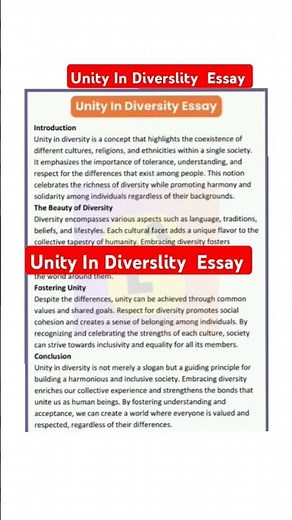 🔴Unity in Diversity Essay | Unity In Diversity Essay In English| Essay On Unity In Diversity