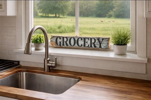 Handcrafted Rustic GROCERY Barn Wood Sign Distressed Farmhouse Decor - A Favorite! - Etsy