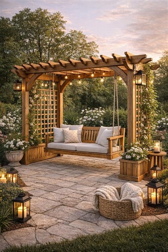 DIY Pergola Swing Plans | Wooden Garden Outdoor Structure (PDF) - Etsy