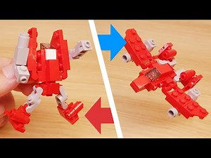 Mini LEGO brick fighter jet transformer mech - Red Sky (similar to PowerGlide) #LEGO #レゴ #レゴ変形ロボ