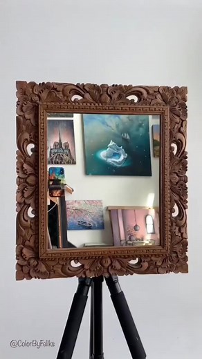 47K views · 1.3K reactions | Painting on a vintage mirror using acrylics.. #painting #artwork #art #artist #acrylicpainting | Feliks K | Facebook