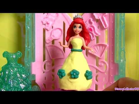 Play Doh Sparkle Princess Ariel Elsa Anna Disney Frozen MagiClip Glitter Glider Dolls