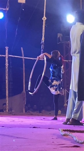 Mesmerizing Aerial Hoop Performance at the Circus