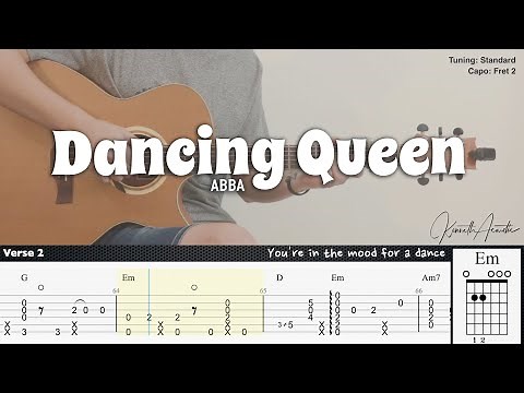Dancing Queen - ABBA | Fingerstyle Guitar | TAB + Chords + Lyrics