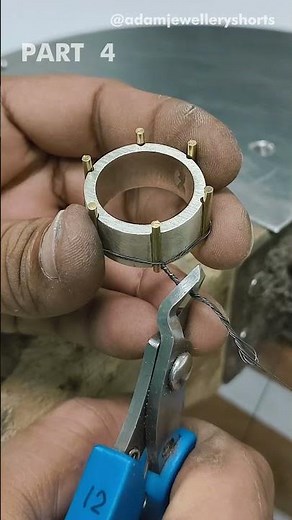 Jewellery Making Tutorial: Silver Band Ring with Flush Setting Step by Step | Part- 4 #adamjewellery
