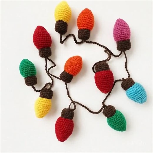 Tree Twinkle Lights Bulb Garland Christmas Crochet Pattern: Easy Christmas Ornament (PDF) - Etsy
