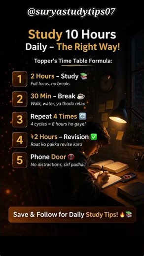 👉 Study 10 Hours Daily 🔥 | Topper Time Table Secret#routine