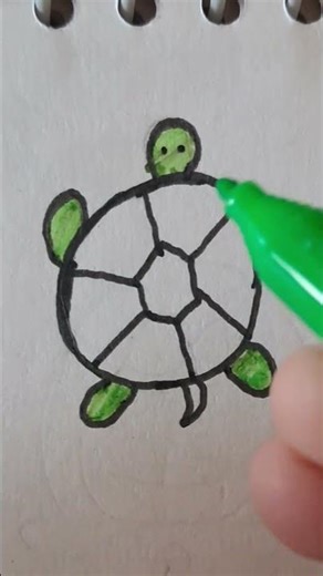 How to Draw Tortoise Easy for Kids | Turtle Drawing for Kids | #shorts #youtubeshorts #tortoise