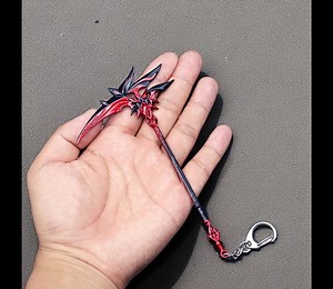 Crimson Moon Sword Keychain, Arlecchino Model Keychain, Miniature Sword, Fantasy Keychain, Gamer Collectibles, Unique Keyring - Etsy