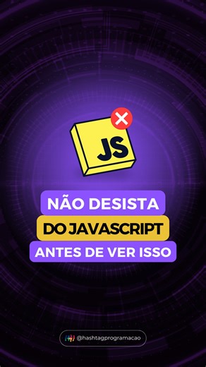 Hashtag - Python, JavaScript, SQL & Ciência de Dados on Instagram: "Se você já pensou em largar o JavaScript, assiste esse vídeo antes de decidir 👀 📲 Clica no link da bio e acesse o minicurso gratuito. #JavaScript #Programacao #Dev #Tech #CarreiraTI"
