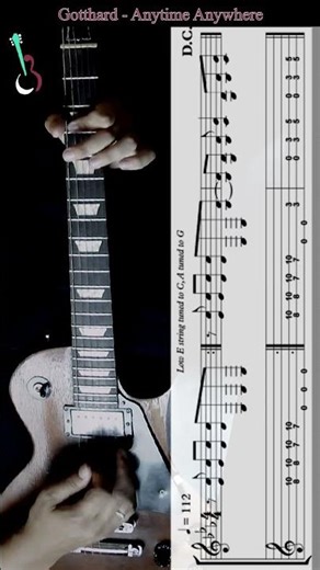 Gotthard - Anytime Anywhere | Guitar Riff + TAB #guitarriff #guitartabs #gotthard #shorts