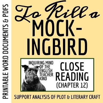 To Kill a Mockingbird Chapter 12 Literary Analysis Activity | Historical Fiction