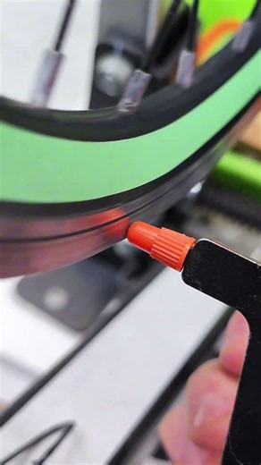 How a bicycle wheel rim looks after truing it by tightening the spokes