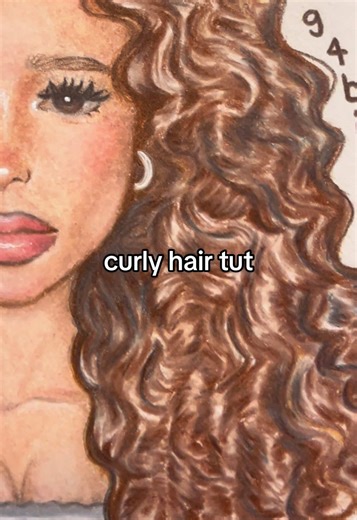 Curly Hair Tutorial with Colored Pencils