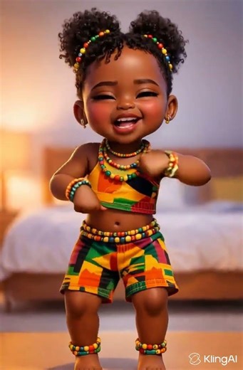Cute African Baby Dancing 💃🏾 | Viral 3D Afro Baby Animation #Shorts