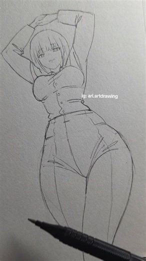 pose of makima ✨️✏️ #fypシ #drawing #tutorial | Ari artdrawing