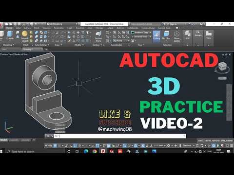 AutoCAD 3D Practice Video – 2 | Step-by-Step 3D CAD Design | Real 3D Modeling Practice Video