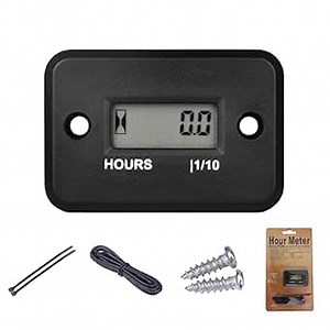 Yooreal Digital Inductive Hour Meter,Gas Engine Hr Meters,Dirt Bike,Waterproof IP68,for Various of ZTR/Riding Lawn Mower Land Trimmer Pressure Washer Boat Outboard Motor Motorcycle ATV Boat etc