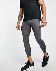 Nike Training Pro swoosh outline graphic 3/4 length compression leggings in gray | ASOS