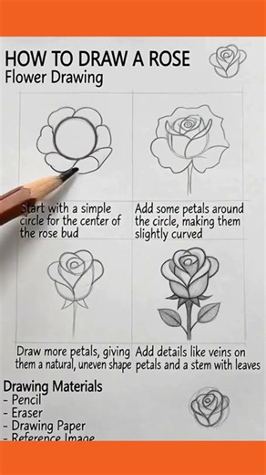 rose drawing step by step #shortvideo #pendrawing #drawing #shorts