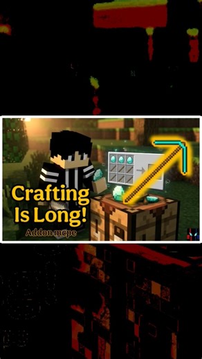 Crafting Is Long! | Extra Long Tools | Minecraft PE/Bedrock #minecraft #addon #againzr #mcpe #shorts