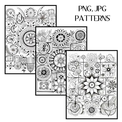 Ornament Zentangle Workbook | 40 Printable Pattern Sheets for Mindful Drawing