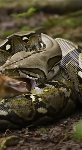 "Python vs Deer: Nature’s Wild Balance 🐍🦌"