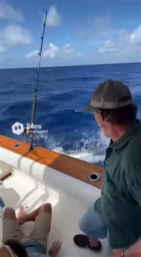 "From Calm to Chaos: Marlin Explosion on the Fishing Boat"