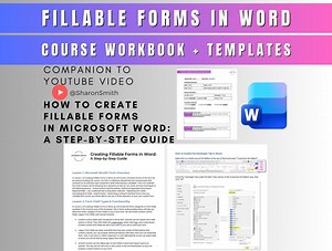Microsoft Word Fillable Forms Course Workbook   Templates | Step-by-step Guide Companion PDF   Word Form Files - Etsy Canada