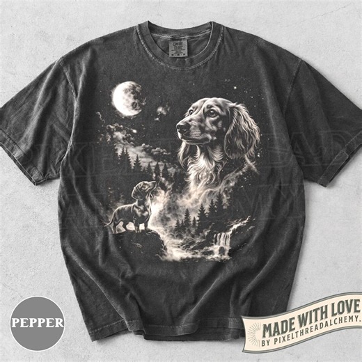 Dachshund Howling Moon Vintage Shirt, Funny 90s Full Moon Weiner Dog Retro Graphic Tee, Dachshund Lover Gift, T-shirt - Etsy
