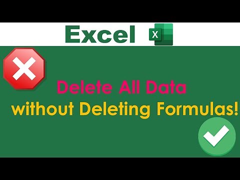 Delete All Data in a sheet but Keep Formulas | Excel