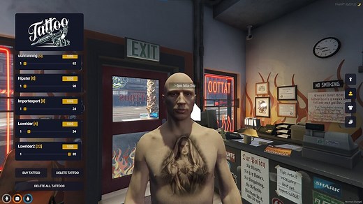 [QBCore] Tattoos Shop - Clean UI Design [RELEASE]