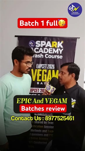 EAMCET short term coaching / Crash course 2026 Spark Academy students review. Call 8977525461