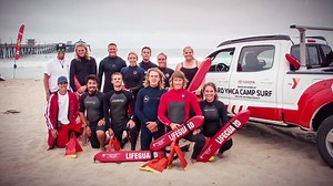 Our Ocean Lifeguards train hard, in some heavy situations, to keep everyone safe! If they ever need to jump off the pier to make a rescue...they've trained for that. | YMCA Camp Surf