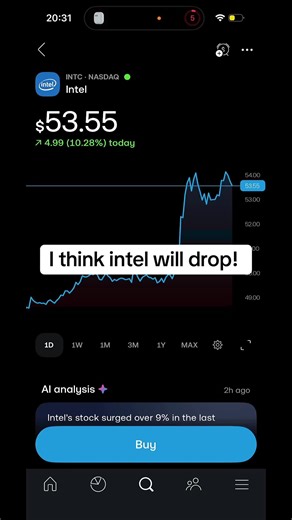 What do you think? Intel could see a drop after their earnings report if investors are disappointed by revenue, margin, or guidance, even slightly. The market often reacts not just to actual numbers but to expectations—if Intel misses analyst estimates or signals slower growth in key areas like data center or PC chips, traders may sell. High valuations or a forward P/E that looks stretched for current growth can also pressure the stock. #investment #stocks #niche #learning #advice