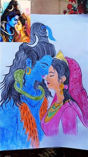 Shiv Parvati Drawing Easy | Bholenath Pencil Sketch | Mahadev Art