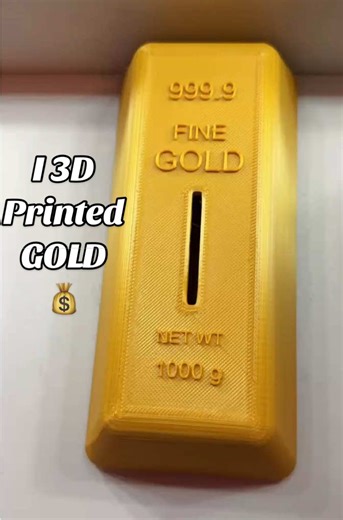 3D Printed Gold Block Bank with Stunning Shine